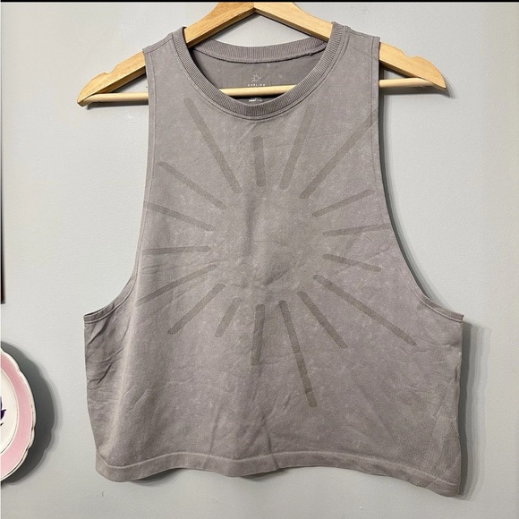 aerie Tops - Offline By Aerie Gray Muscle Tee With Sun Rays Size Small